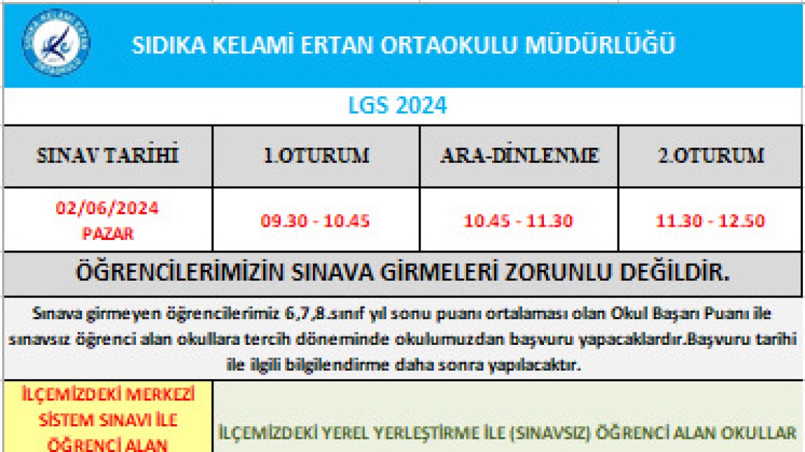 LGS İle İlgili Önemli Bilgilendirme